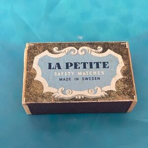 Vintage Swedish Blue Safety Matches Box Collectible.
